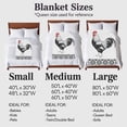 thumbnail image 4 of Chicken Flannel Blanket for Bed,Travel and Camping, Rooster Hen Rustic Farm Animal Black Floral Super Soft Cozy Blanket for All Seasons 50"x60", 4 of 7