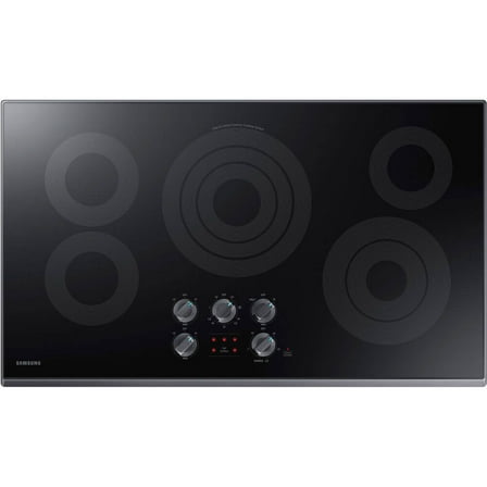 Samsung NZ36K6430RG - Ceramic cooktop - 5 hobs - Niche - width: 33.9 in - depth: 19.1 in - with black trims, - with stainless steel trims - black