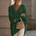thumbnail image 6 of SeekIslan Women's Sweaters with V Neck Long Sleeve Loose Knit Poncho Pullover, 6 of 7