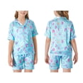 thumbnail image 2 of Topgal Cute Cupcake and Colorful Heart Pajamas for Girls – Satin Silky Short Sleeve Button Down PJ Set Size 14, 2 of 7