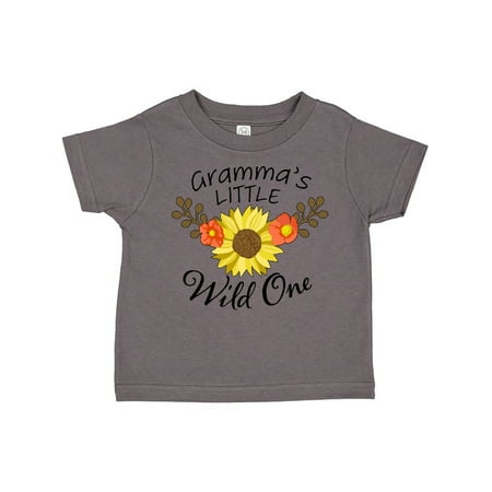 

Inktastic Gramma s Little Wild 1 with Beautiful Sunflower Gift Toddler Boy or Toddler Girl T-Shirt