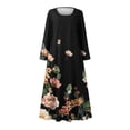 thumbnail image 4 of Robes d'Été Longues pour Femmes Robes d'Été Imprimées à Manches Longues Col Rond avec Poche Robes Longues pour Femmes Robes d'Été Courtes pour Femmes, 4 of 5