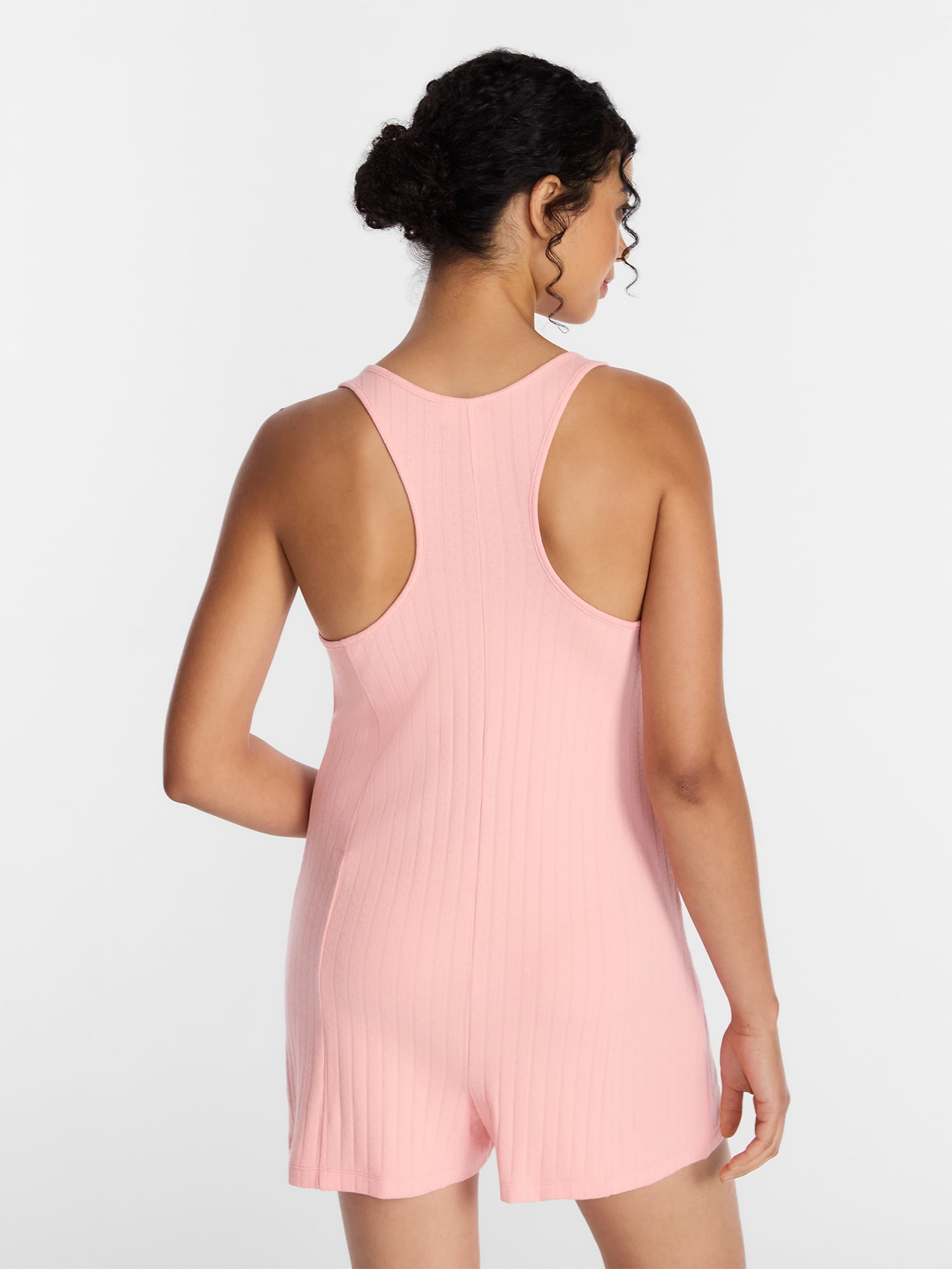 Joyspun Women's Pointelle Sleepwear Romper, Sizes XS-3X