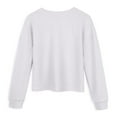 thumbnail image 5 of Arshiner Girls Crop Tops Kids Long Sleeve Pullover Sweatshirts Girls Cropped Crewneck Sweatshirt, 5 of 8
