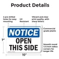 thumbnail image 2 of (2 Pack) Open This Side OSHA Notice Sign 10 Inch X 7 Inch Plastic Sign, Weather Resistant, UV Protected for Workplace, Business, and Construction Site, Made in the USA, 2 of 8