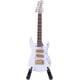 thumbnail image 1 of CHAO Mini modelo de guitarra Guitarra eléctrica Cabezal móvil Instrumento musical Reproducción en miniatura Modelo de casa de muñecas Cumpleaños Decoración del hogar (blanco), 1 of 5