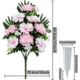 thumbnail image 2 of Artificial Cemetery Flowers, Spring Memorial Bouquet with Vase, Outdoor Grave Flowers Decorations, Artificial Dahlia Bouquet for Graveyard, Headstone Decoration, Set of 4, 2 of 5