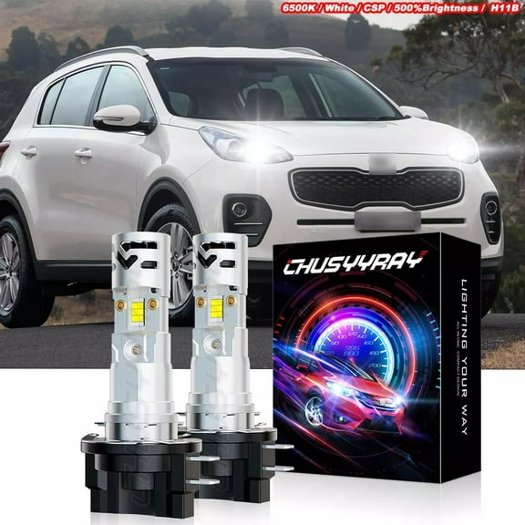 H11B LED Headlight Bulbs Low Beam 6000K White 2x for Kia Sportage 2011 2012 2013 2014 2015 2016
