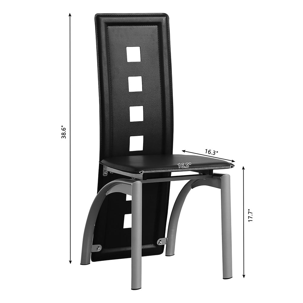 Kadyn 5 Pieces Dining Table Set for 4, including Table & 4 chairs, Dining Room Table Set for Kitchen Dining Room, Black Kadyn 5 Pieces Dining Table Set for 4, including Table & 4 chairs, Dining Room Table Set for Kitchen Dining Room, Black