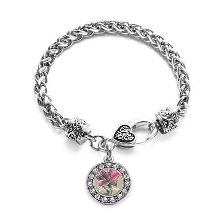 Inspired Circle Bracelet - Grandma Lily Flower Circle Charm Braided Bracelet