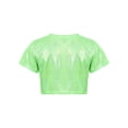 thumbnail image 2 of Manyakai Kids Boys Girls Shiny Metallic Crop Tank Top Jazz Hip Hop Dance Costumes Club Party Music Fluorescent_Green 150, 2 of 7