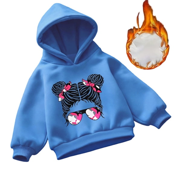 WOYY Toddler Girls Graphic Hoodie Figure Print Loose Hooded Sweatshirt, Sizes 4-5T