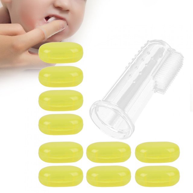 Baby Finger Toothbrush, Temperature Resistance Small Compact Transparent Soft Baby Finger Teeth Brushes Convenient Practical for Home for Bathroom for Indoor Transparent