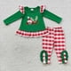 thumbnail image 1 of Conjunto de ropa de dormir para bebé, camisa a rayas verdes, pantalones rojos, traje de Reno bordado de Navidad, pijamas para niños pequeños, venta al por mayor, 1 of 2