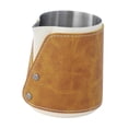 thumbnail image 2 of Jarra sin asa para espumar leche, jarra para espumar leche, 450 ml/15 , accesorios para espresso envueltos en cuero de PU, jarra para espumar leche, 2 of 8