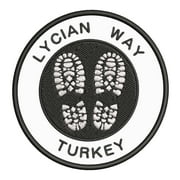 Go Trekking! At Lycian Way, Turkey 3.5 Inch Iron Or Sew On Embroidered Fabric Badge Patch Hiking Trails Iconic Series