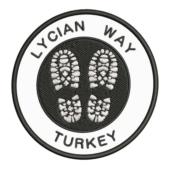 Go Trekking! At Lycian Way, Turkey 3.5 Inch Iron Or Sew On Embroidered Fabric Badge Patch Hiking Trails Iconic Series