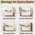 thumbnail image 7 of SESSLIFE Toy Storage Box with Lid, Wooden Toy Chest Seating Bench for Boys and Girls, Safety Hinged Storage Chest, Toy Organizer for Playroom Bedroom Entryway, White, 7 of 7