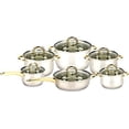 thumbnail image 2 of 3416 Uniware 12pcs Stainless Steel cookware Set with Ss gold Plated Handle, 2 of 3