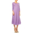 thumbnail image 3 of MOA Collection Women's A-Line Long Dress with 3/4 Sleeves and Relaxed Round Neckline, 3 of 7