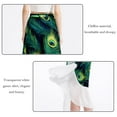 thumbnail image 2 of Peacock Feathers Stylish Chiffon Summer Dresses for Women - Beach Dress Option, 2 of 6