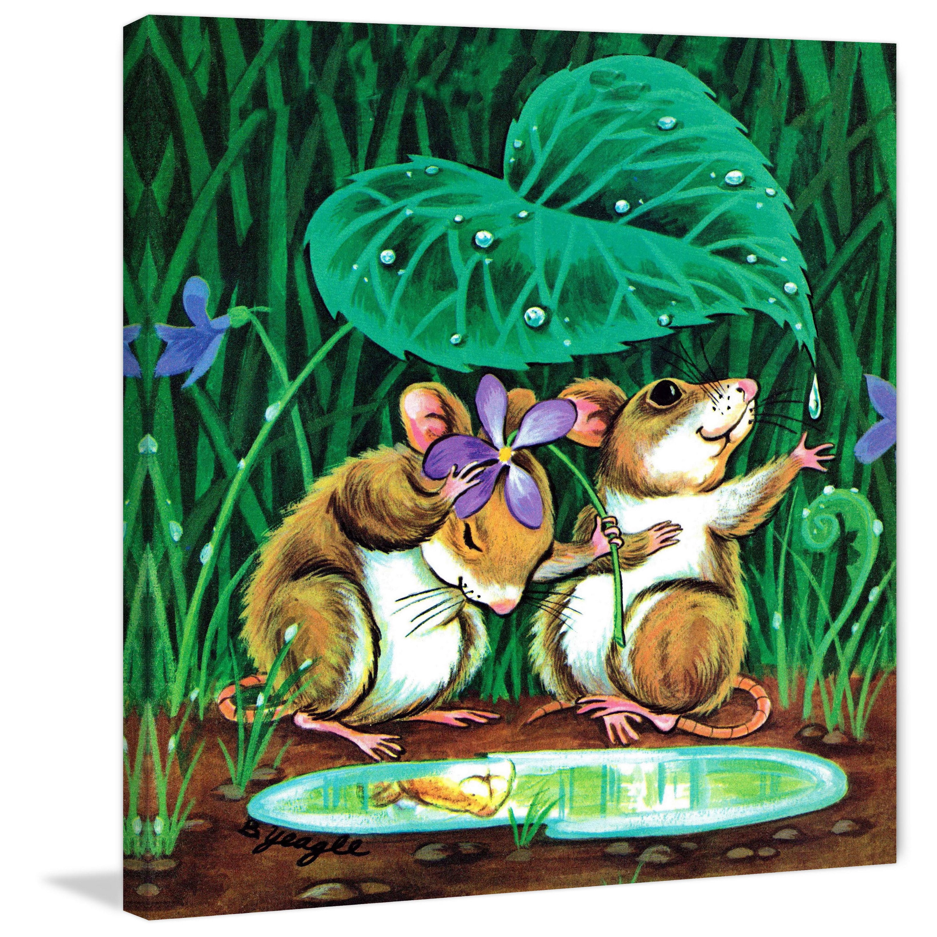 Marmont Hill "Sweet Mouses" by Curtis Painting Print on Canvas