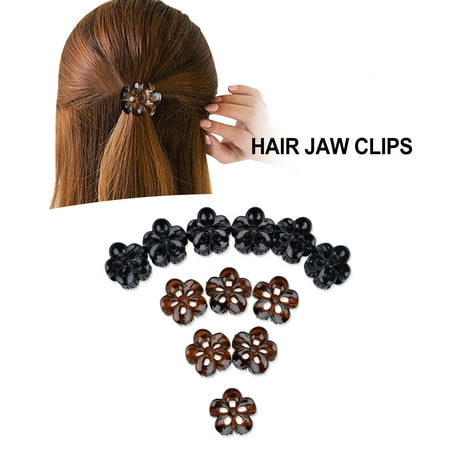 clips claw hair 12pcs jaw shaped flower mini