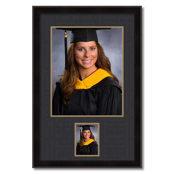 ArtToFrames 20x16 inch Diploma Frame with Tassel Opening - Framed in Mahogany and Burgundy with Black and Gold Mats, Comes with Regular Plexi Glass and Sawtooth Hanger (D-T-4211-20x16)