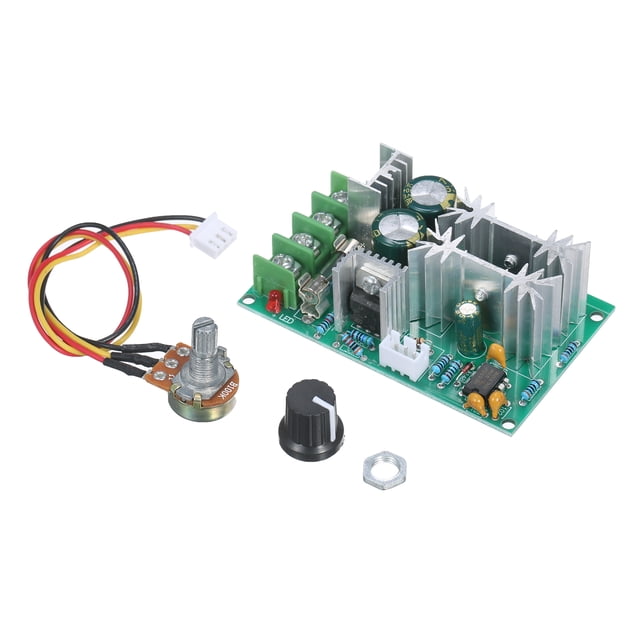 Amdohai PWM DC Moteur Contrôleur de Vitesse Commutateur DC 20A Régulateur de Tension 12V 24V 36V 48V DC PWM Module de Pilote de Moteur Haute Puissance avec Bouton de Réglage