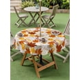 thumbnail image 3 of Outdoor Tablecloth with Umbrella Hole and Zipper, Maple Leaves Fall Round Table Cloth 54 Inch Waterproof Tablecloth, Thanksgiving Autumn Plants Rustic Picnic Table Cover for Patio Camping, 3 of 7