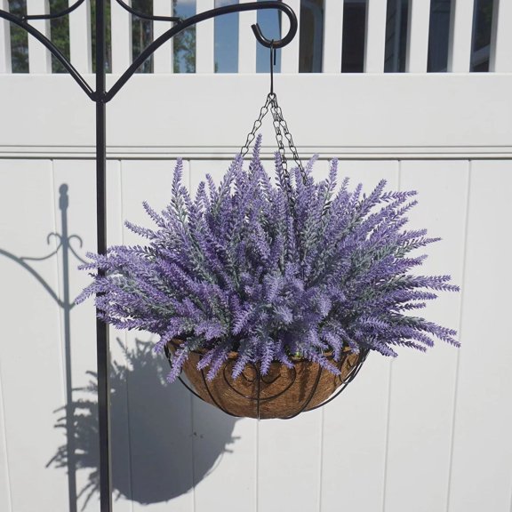 16 Bundles Artificial Flowers Outdoor, Faux UV Resistant Lavender Flowers, Artificial Plants for Outdoor Outside Window Garden Patio Front Porch Decor, 13in A