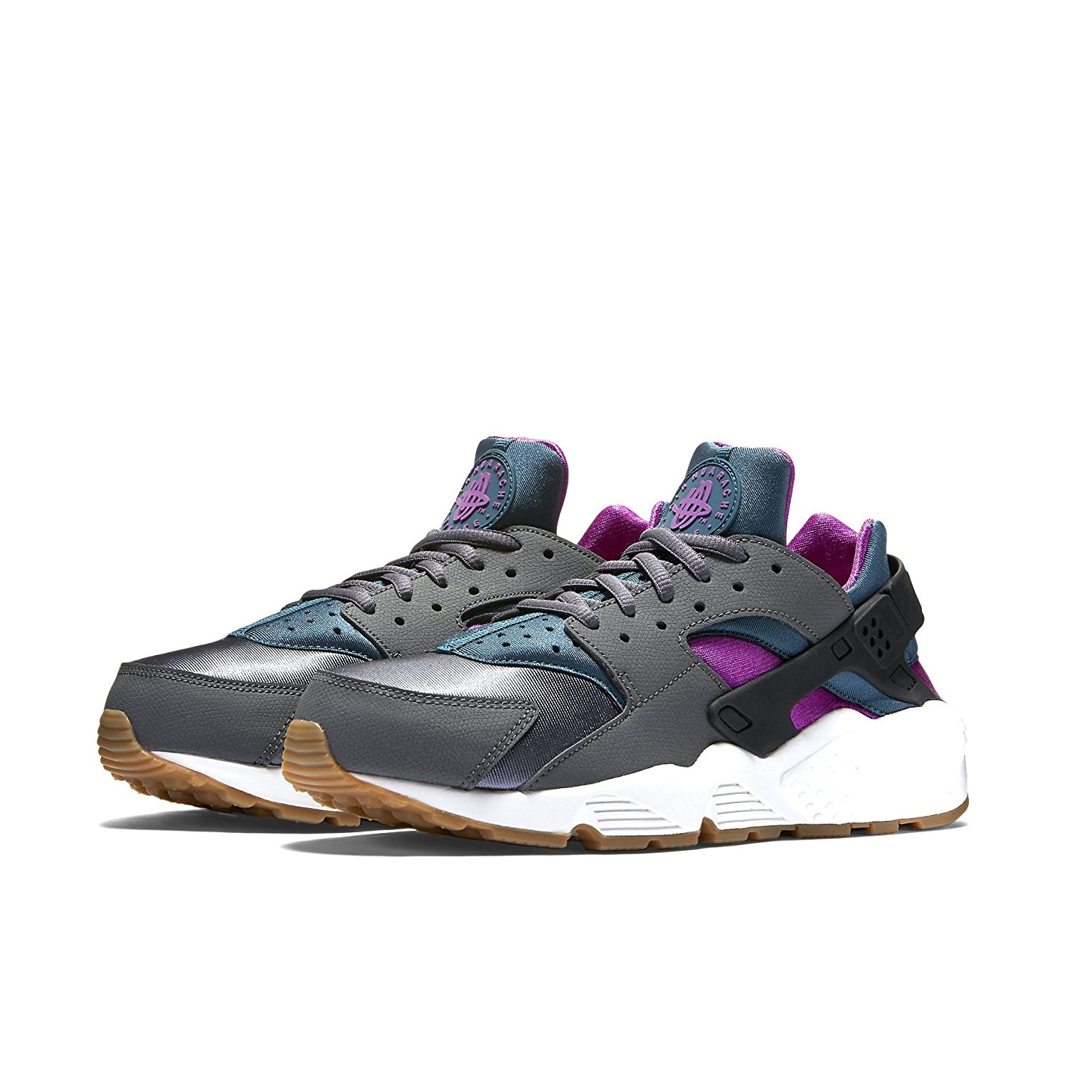 Nike Women's Air Huarache Run Running Shoe-Dark Grey/Teal/Violet - image 5 of 5