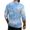 thumbnail image 5 of CCRFTGI Polo Shirts for Men Henley 3/4 Sleeve Raglan Big and Tall Tie Dye T Shirts Jersey Baseball Button Up Classic Summer Fall Blouse Tops Light Blue L, 5 of 7
