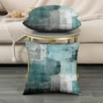 thumbnail image 3 of Teal Velvet Abstract Pillow Covers Set of 2 Modern Accent Navy Gray Throw Pillow Cover Soft Elegant Decorative Couch Cushion Cover for Bed Living Room Outdoor Sofa Pillowcases 18x18 Inches, 3 of 6