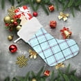 thumbnail image 6 of Coolnut 1 Pack Christmas Stockings 17.7 Inches Blue Red and Black Checkered Large Size Xmas Cable Stocking Gifts & Decorations for Family Holiday Xmas Party, 6 of 6