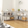 thumbnail image 3 of REIBII 35.5"W Wire Shelving Unit,3-Tier Heavy Duty Metal Storage Rack,Adjustable Shelf Organizer for Kitchen,Pantry,Silver, 3 of 10