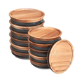 thumbnail image 1 of 12Pcs 3.5 Inch Wide Mouth Mason Jar Lids Reusable Canning Lids Wooden Mason Jar Lids with Airtight Silicone Seal, 1 of 5