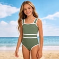 thumbnail image 2 of Girls Color Block Swimsuit For Big Kids with UV Protection and Chlorine Resistance, One-Piece Bathing Suit for Beach and Pool, 2 of 9