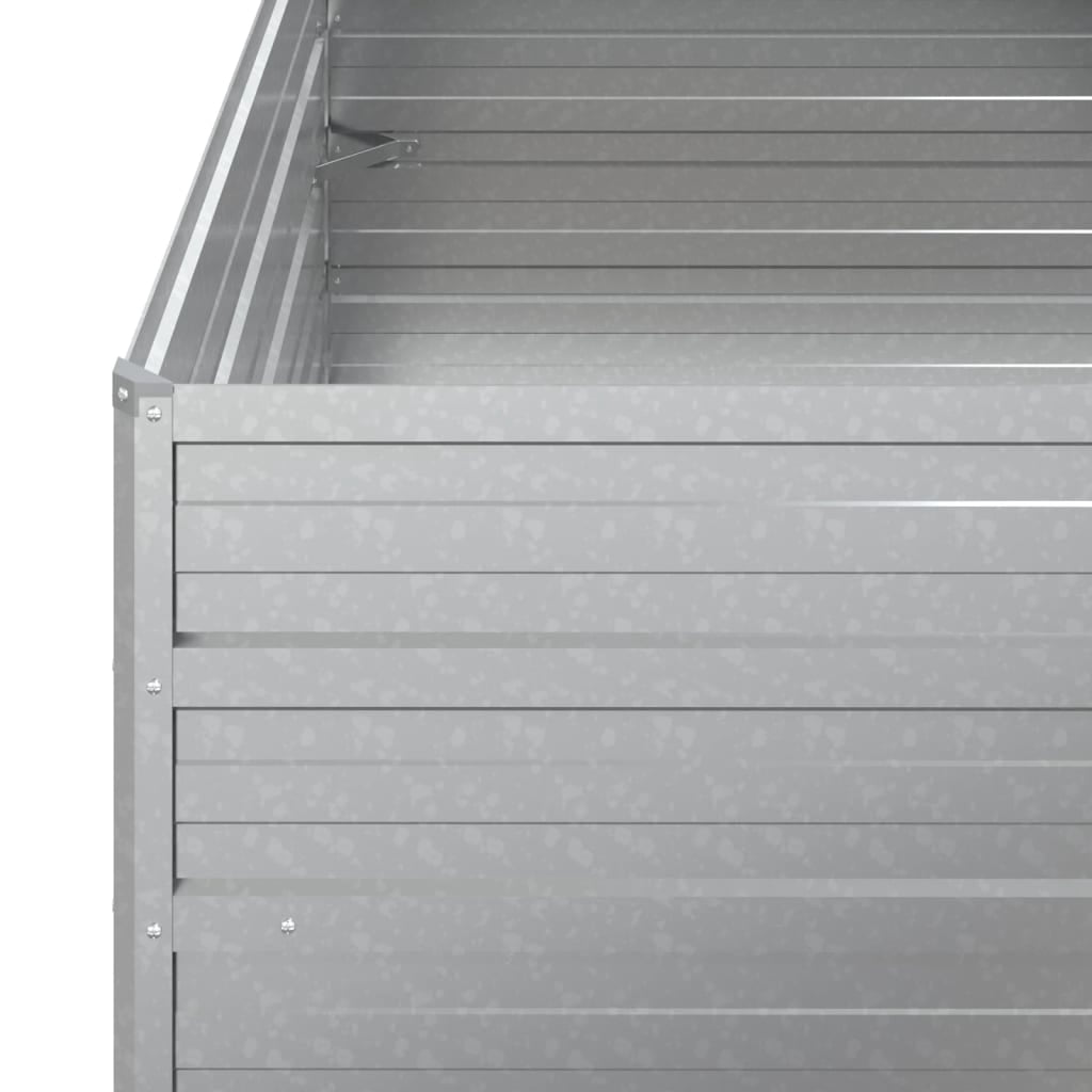 vidaXL Garden Raised Bed Galvanized Steel Silver Patio Flower Box Multi Sizes