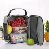 VOAVEKE Lunch Box For Women,Lunch Box For Men, Insulated Lunch Box Tote Reusable Thick Business Cooler Lunch Bag Gray