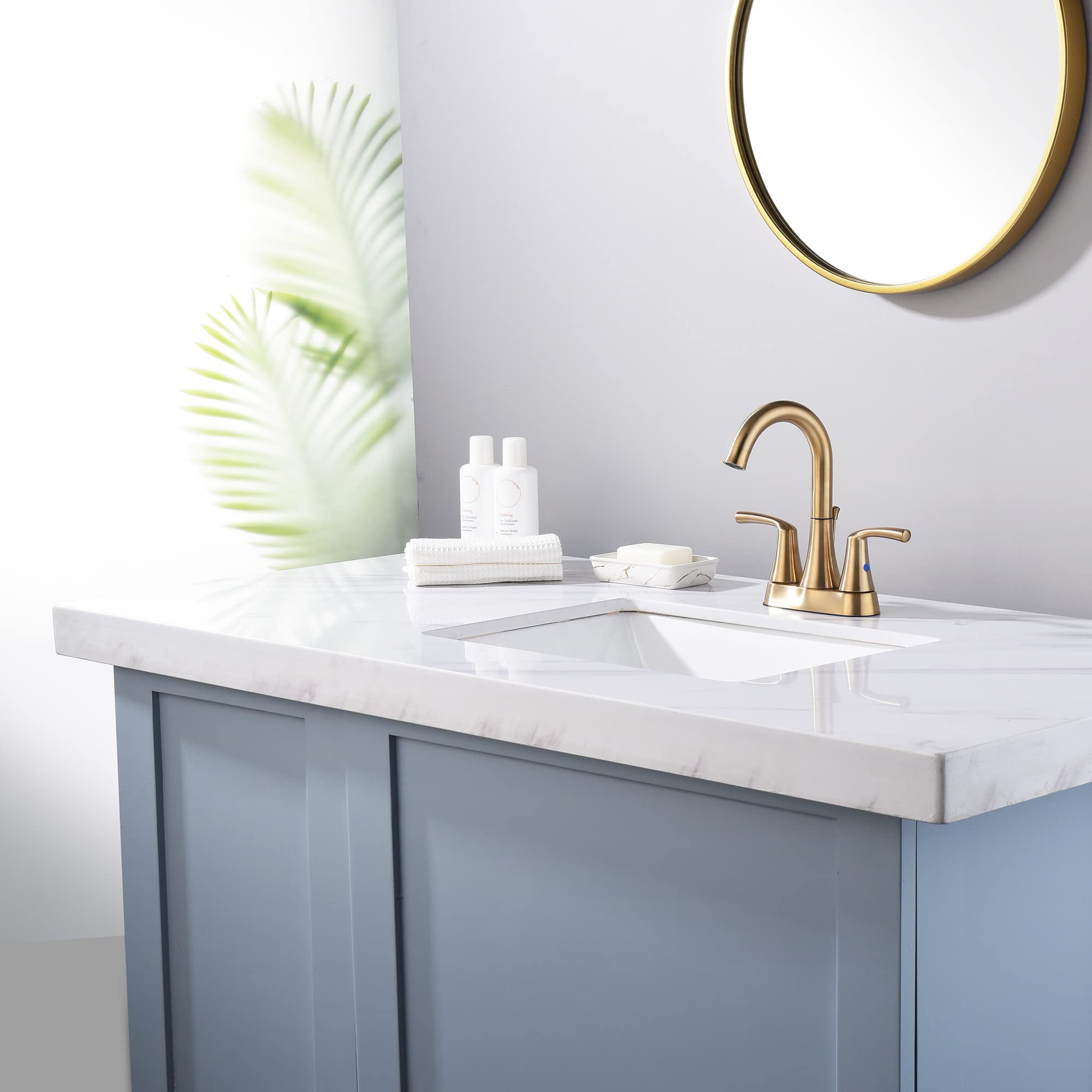 2 Handle Bathroom Faucet, 4 Inch Bathroom Sink Faucet Centerset with