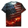 thumbnail image 4 of GERsome Womens 4th of July T Shirts American Flag Patriotic Short Sleeve Crew-Neck Tops USA Flag Stars Stripes Casual Summer Tee S-2XL, 4 of 5
