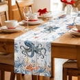 thumbnail image 5 of Octopus Coastal Table Runner 72 Inches, Summer Beach Coral Starfish Grey Wooden Bed Runner Dresser Scarves Tabletop for Indoor Outdoor Parties/Ceremony/Banquet, 16" x 72", 5 of 9