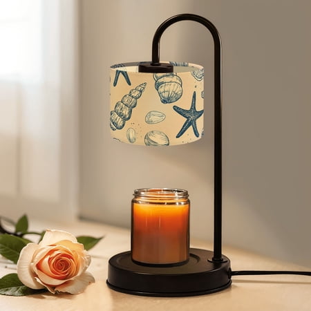 Candle Warmer Lamp with Timer Dimmer Seashells Starfish Nautical Blue Line Art Beige Candle Lamp Warmer for Jar Candle with 4 Bulbs Gifts for Women Mother s Day Gift House Warming Gifts