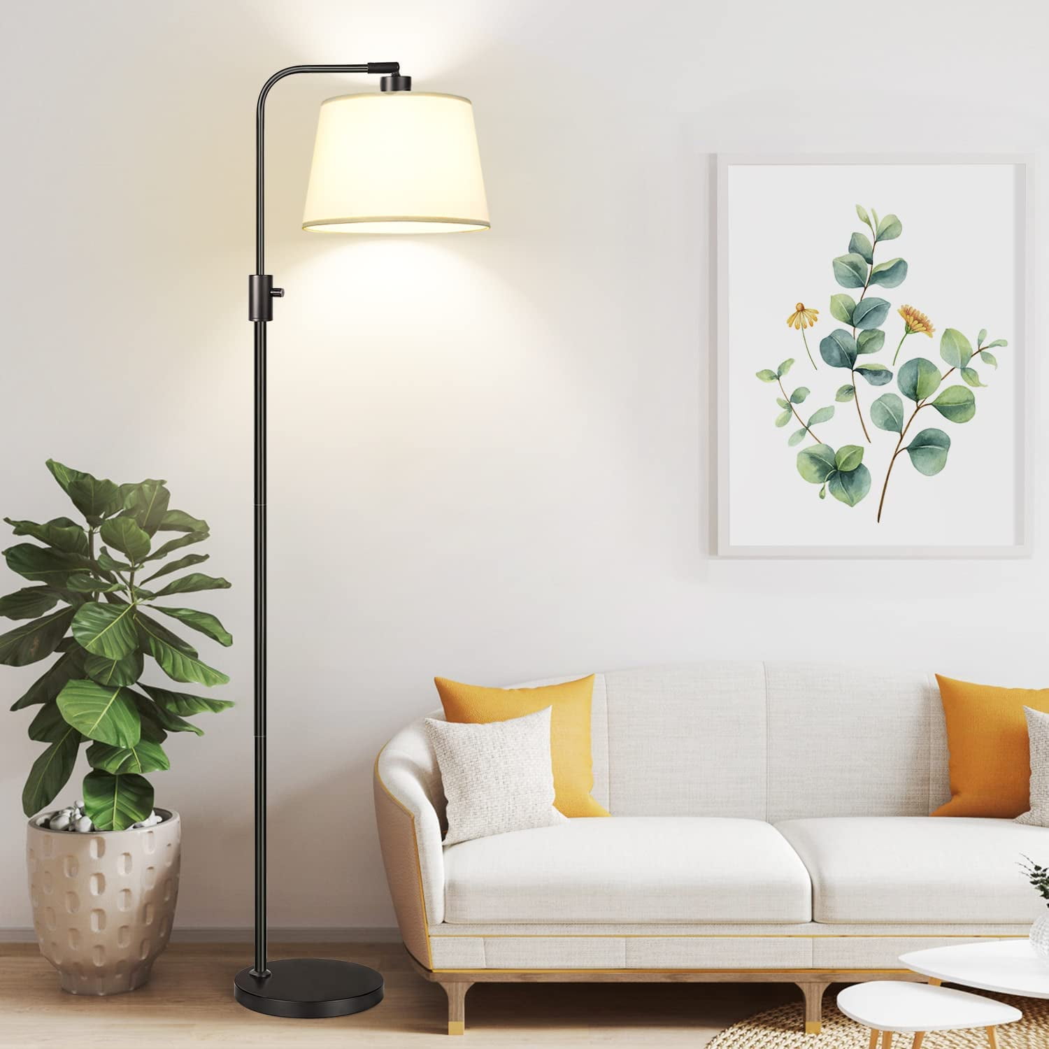 Crystal Floor Lamp 4 Lights Modern Living Room Home Decor Dimmable Arc Glass NEW 