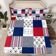thumbnail image 2 of Feelyou Eat Sleep Football Teen Twin Sheet Sets, Plaid Stripes Bedding, 3-Piece, 2 of 7