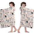 thumbnail image 4 of Pink Chicken Black White Chicken Pattern Hooded Bath Towel，60"x35" for Ages 3 To 12 Kids, Quick Dry Lightweight Soft Microfiber Hood Beach Towel Cover Up for Kids, 4 of 7