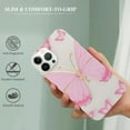 thumbnail image 2 of COMIO  Glitter Clear Phone Case for iPhone 15 Case for Women Girls, Golden Butterflies, Cute Love Heart Shaped Pattern, Slim Fit Hard Protective Case Cover for iPhone 15 6.1'', 2 of 4