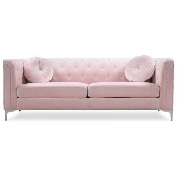 Glory Furniture Pompano Sofa in Pink Color