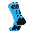thumbnail image 2 of MadSportsStuff Basketball Socks for Boys Girls - Youth & Adult Athletic Crew Socks - Cushioned Moisture Wicking - Small, Electric Blue/Black, 2 of 2